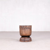 Old Walnut Side Table / Stool - Brown & Home