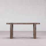 Wooden table on a plain white background