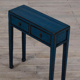 Small Blue High Gloss Hall Table 