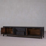 Reclaimed Low Black Cabinet
