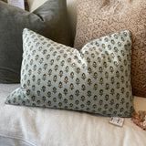 Flower (Hand Block Printed) Velvet Cushion Cover ONLY - Brown & Home