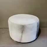Round Cow Hide Ottoman