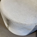 Round Cow Hide Ottoman