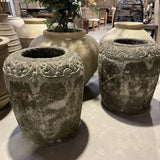 Concrete Pot Carved