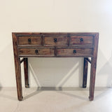 Elm Side Table with Drawers 980 x 380 x 870H