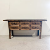 Elm Hall Table with Drawers