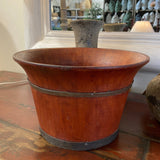 antique bowl with metal rings