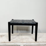 Leather & Wooden Bench Seat / Black