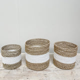 Seagrass Basket SMALL Natural & White