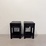 Small Black Bedside Table 400 x 400 x 650H - Brown & Home
