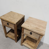 Elm Small Bedside w Shelf 350 x 350 x 600H