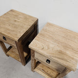 Elm Small Bedside w Shelf 350 x 350 x 600H