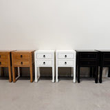 Bedside Table 2 Drawers BLACK 380 x 380 x 610H
