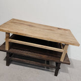 Elm Wood Coffee Table NATURAL or DARK BROWN 1400 x 700 x 420 - Brown & Home