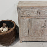 Antique Cabinet w. Drawers & Doors NATURAL