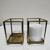 Brass & Glass Candle Holder
