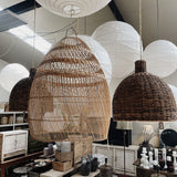 Hand-woven Rattan Pendant - NATURAL or BLACK