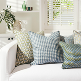 Walter G - Azores Moss Azure (Hand Block Printed) Cushion Cover ONLY