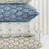 Walter G - Azores Moss Azure (Hand Block Printed) Cushion Cover ONLY