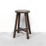 Dark Brown reclaimed round top stool