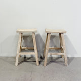 Saddle top stool recycled elm BAR STOOL