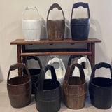 Antique Water Bucket WHITE
