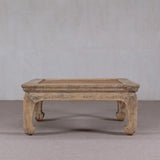 Reclaimed Pine Square Coffee Table with Rattan Inlay