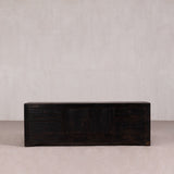 Low Sideboard with 2 doors and 4 drawers in a Black Rustic Finish.