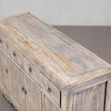 Reclaimed Sideboard Grey wash with four drawers and four doors.