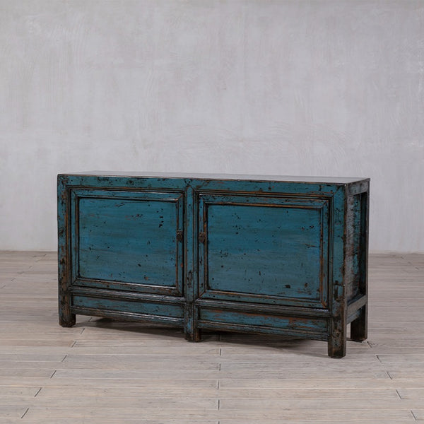 High Gloss Teal Cabinet with two Doors