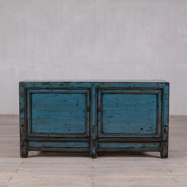 High Gloss Teal Cabinet with two Doors