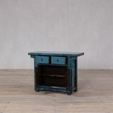 High Gloss Teal Cabinet with Two Drawers and  Two Doors