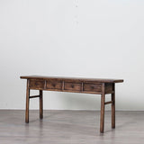 Natural Brown Antique Hall Table 1800 x 420 x 810H - Brown & Home