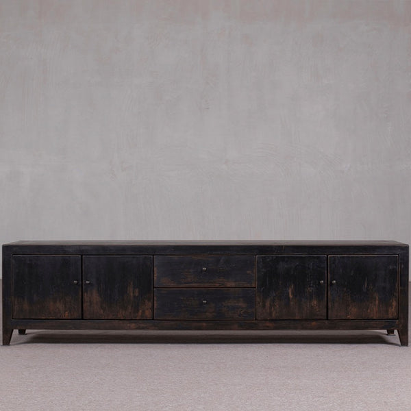 Reclaimed Low Black Cabinet 