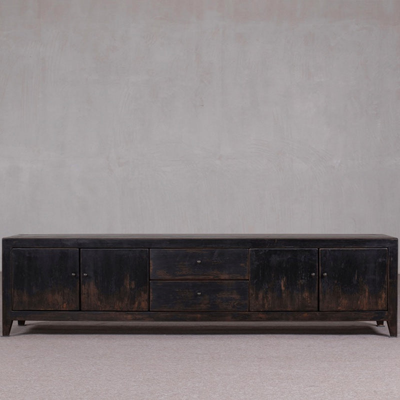 Reclaimed Low Black Cabinet 