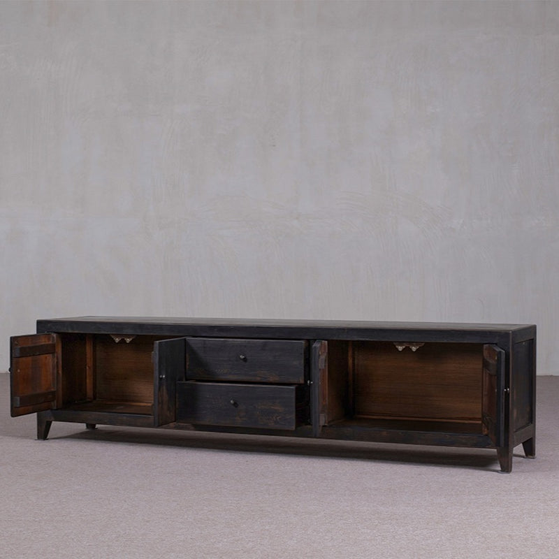 Reclaimed Low Black Cabinet 