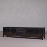 Reclaimed Low Black Cabinet 