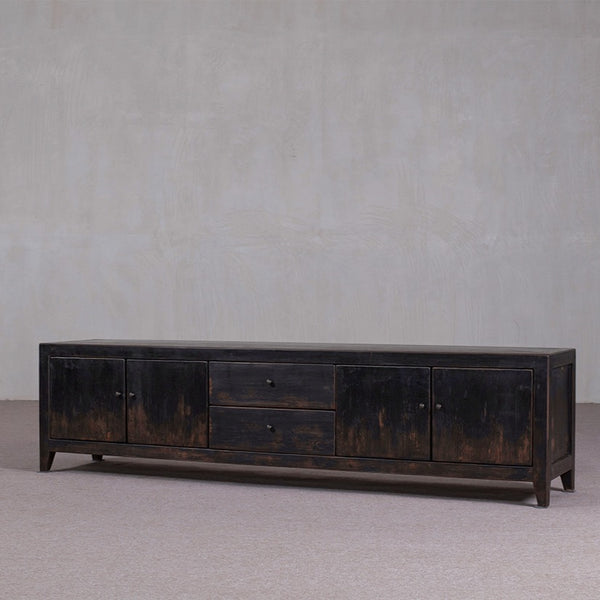 Reclaimed Low Black Cabinet 