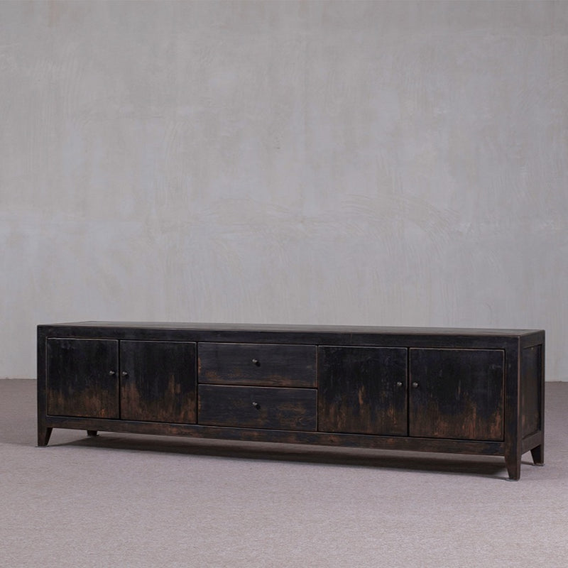 Reclaimed Low Black Cabinet 