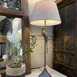 Decorative lamp with a unique design on a wooden surface