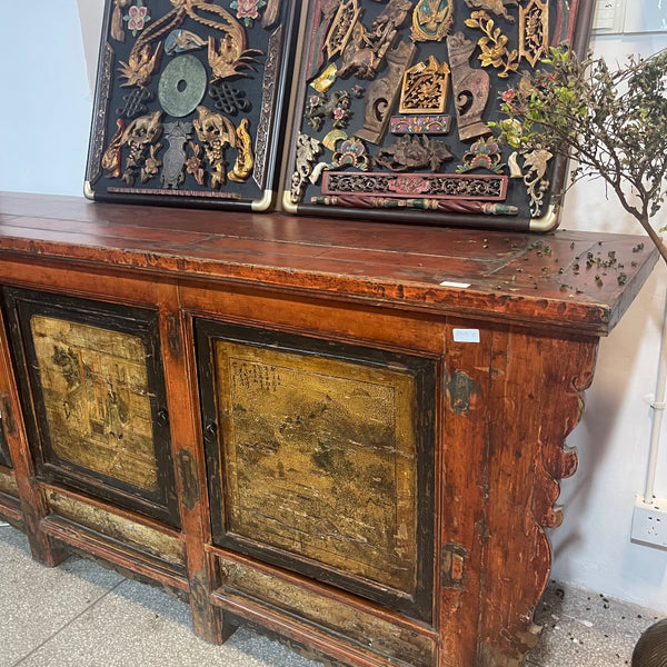 25208 Antique Sideboard with Original Painting 2220 x 500 x 950H