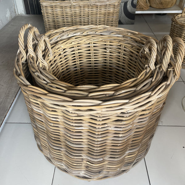 Rattan Round Wood Basket