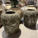  Concrete Pot Carved 