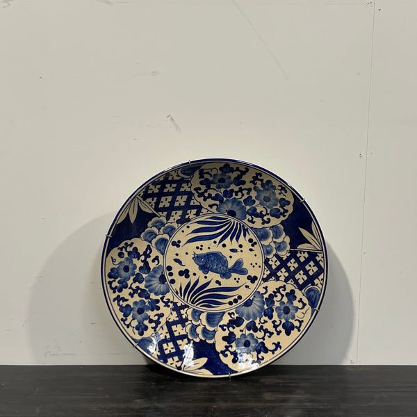 25431 Blue & White Large Hanging Plate 450 x 450