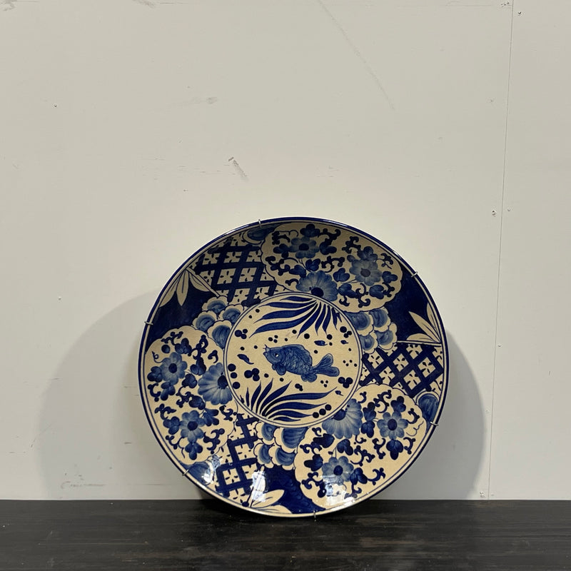 25431 Blue & White Large Hanging Plate 450 x 450