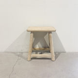 Rectangular Top Stool ELM - NATURAL, WHITE or DARK BROWN