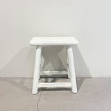 Rectangular Top Stool ELM - NATURAL, WHITE or DARK BROWN