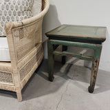 25245 Antique Sanded Green Stool 470 x 470 x 510 H
