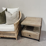 25231 Fir & Iron Side Table 590 x 600 x 560H