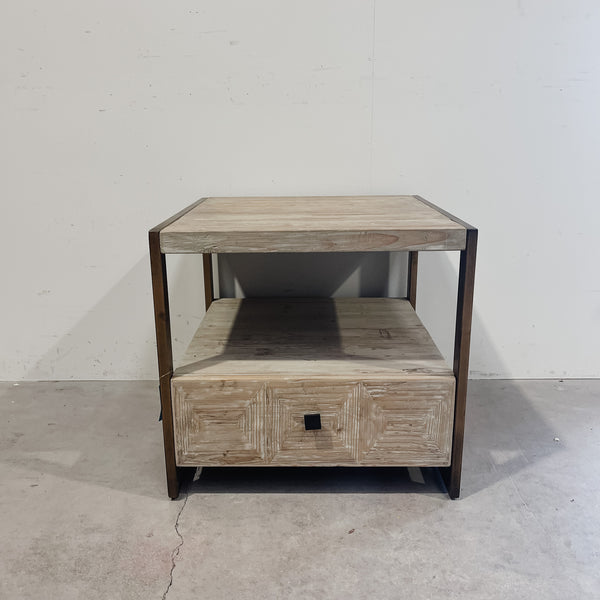 25231 Fir & Iron Side Table 590 x 600 x 560H